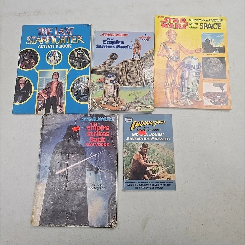 Lot of‎ 5 Vintage Star Wars & Indiana Jones Paperback Hardcover Children's Books